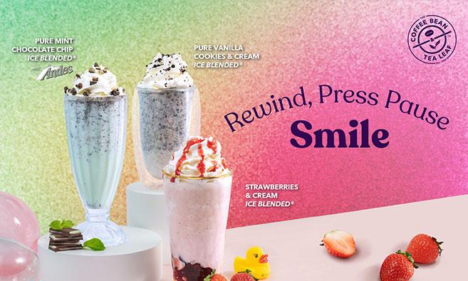 Quench your thirst with The Coffee Bean & Tea Leaf® Malaysia's new Strawberries & Cream Ice Blended®.